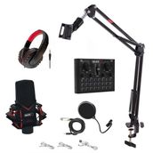 Midex Gmx-1 Record Head Set Condenser Mikrofon Kulaklık Ses Kartı Canlı Yayın Paketi