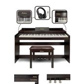 Midex Plx-140 Pro-Sr Bluetoothlu Tuş Hassasiyetli 88 Tuşlu Kapaklı Kahverengi Dijital Piyano
