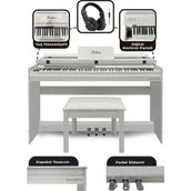 Midex Plx-140 Pro-Wh Bluetoothlu Tuş Hassasiyetli 88 Tuşlu Kapaklı Beyaz Dijital Piyano