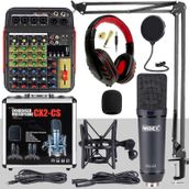 Midex Wizard Paket-2 CX2 Stüdyo Mikrofon MDX-04FXU Stüdyo Kayıt Mikseri Kulaklık Ekipman Seti