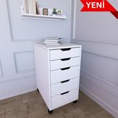 Midoser Duru Beyaz Keson Ofis Dolabı – 1. Sınıf Yonga Levha, 40x77,4x55 cm, Geniş ve Düzenli Depolama Alanlı