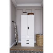 Midoser Easy Mat Beyaz 2 Kapılı 3 Çekmeceli Gardırop