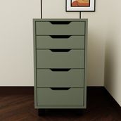 Midoser Keson Kül Yeşili Ofis Dolabı 18 mm Yonga Levha 40x55x77.4 cm 5 Gözlü Depolama