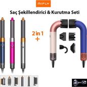 Mifly Multi Fonksiyonlu Saç Şekillendirici ve Kurutma Seti - Kırmızı - Pembe