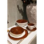Mikasa Moor Beyaz Karamel 6lı Servis Tabağı 25CM P374.115439 - 0 - 3 lt - Kahverengi