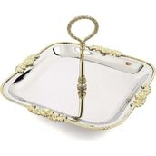Mikasa Moor Gümüş Gold Işlemeli Sunumluk 24X17CM - sunum tabağı