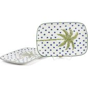 Mikasa Moor Palmiye Yeşil Mavi Dikdörtgen 2li Servis Tabağı 27X18CM