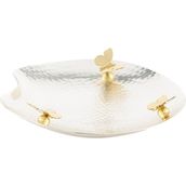 Mikasa Moor Silver Dövme Kelebek Figürlü Çelik 21 cm Gümüş Dekoratif Tabak