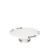 Mikasa Moor Silver Porselen Ayaklı Servis Tabağı - Beyaz