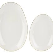 Mikasa Moor Triangular Gold 2'li 34x27 cm Oval Servis Tabağı