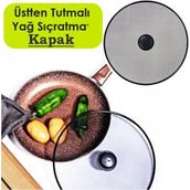 Mikasso 29 cm Yağ Sıçratmaz Tel Kapak Üstten Tutmalı Metal Kızartma Kapağı Tava Üstü Sıçrama Önleyici Kapak