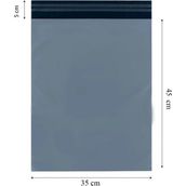 Mikasso 35X45X5 100 Adet Kargo Poşeti Cepsiz Kargo Paketi Kargo Ambalajı Gri 35 x 45 x 5