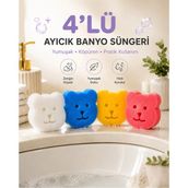 Mikasso 4’lü Ayıcık Bebek Banyo Süngeri Çok Renkli