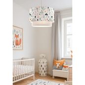 Mikasso Home Modern Pasta Doğa Desenli Çocuk Odası Sarkıt AYD-3391 Kumaş E27 Beyaz Bebek / Çocuk Odası - Çok Renkli
