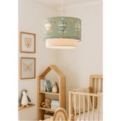 Mikasso Homing Balonlu Çocuk Odası Sarkıt Pastel Yeşil 241830 Kumaş 1 E27 Yeşil Bebek / Çocuk Odası - Çok Renkli