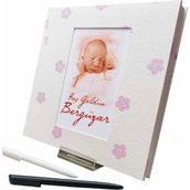 Mikasso Hoş Geldin Bebek Anı Defteri (Baby Shower Anı Defteri) Sert Düz Çizgisiz Orta Boy Beyaz Konsept Deft - Çok Renkli