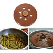 Mikasso Sırlı Toprak Kiremit Dolma Sarma Taşı Kapağı 23 cm Kiremit Dolma Taşı Yaprak Sarma Taşı Belirtilmemi