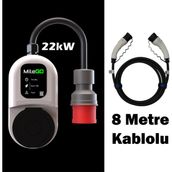 Milego 22KW Şarj Istasyonu 8 Metre Kablolu Set Mobil Taşınabilir Elektrikli Araç Şarj Ünitesi - şarj istasyonu, 22kw şarj istasyonu, taşınabilir şarj istasyonu, elektrikli araç şarj cihazı