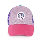 Milk&Moo Ayris 7-10 Yaş Kız Çocuk Şapkası – Unicorn Temalı, Simli Pembe ve Mor Renkli, Ayarlanabilir ve Nefes Alabilir Tasarım