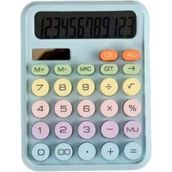 Milky Ada Toys Pastel Renkli Hesap Makinası 12 Haneli Otomatik Kapanan Aaa Pil ve Güneş Paneli ile Çalışma Hafızalı Işlem Yüzde Karakök Hesaplama 3 Asorti Mavi Pembe Beyaz