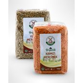 Mill More 750 gr Organik Kırmızı Mercimek + 750 gr Organik Yeşil Mercimek