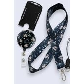 MİLLENEX Lacivert Lalesi Boyun Askı İpi Yaka Kartı Boyun Askısı 3 lü Set Yoyo Dikey Yaka Kartlık-B253-Y022