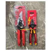 Milwaukee 160MM Pense Cobalt Çelik 1000V 3fonk 260MM Sac Kesme Makası Sol 2li Set - PENSE-MAKAS - Kırmızı - Gri