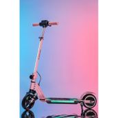 Mini Bonito Çocuk Katlanabilir, Led Işıklı, Amortisörlü Elektrikli Scooter Ayarlanabilir Direksiyonlu Dizlik Ve Dirseklik Hediyedir Pembe