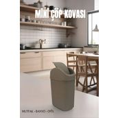 Mini Çöp Kovası, Mutfak, Banyo, Tuvalet, Ofis Çöp Kutusu Gri