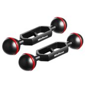 MINIFOCUS Çift 2,54 cm Top Kolu 10,48 cm Ölçeklenebilir Alüminyum Alaşım Sualtı CNC Kol Sistemi Konektör Top Kafa Uzantısı, Strobe/Video Işığı/Dalış Kamerası Tepsisi için, Su Geçirmez ve Paslanmaz