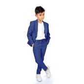 Miniğimin Cicileri Gofre Erkek Çocuk Spor 3 lü Ceketli Takım - Mavi 5 Yaş