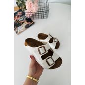 Miniğimin Cicileri Mantar Tabanlı Unisex Çocuk Terliği - Beyaz