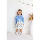 Miniğimin Cicileri Mini Çiçek Desenli Fisto Ceketli Kız Çocuk İkili Takım - Mavi 5-6 Yaş