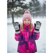 Miniko Kids Kitti 422-017 Kız Çocuk 9-14 Kar Kayak Eldiveni - 10 - 14 Yaş - Gri
