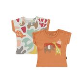 Miniworld Erkek Bebek 2'li Tişört 3-12 Ay Tarçın