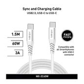 Minix MX-2C60W USB-C to USB-C 150 cm Beyaz Kablo