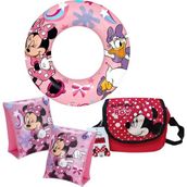 Minnie Lisanslı Çantalı Deniz ve Havuz Çocuk Can Simidi ve Kolluk Taşıma Çantalı Yüzme Seti