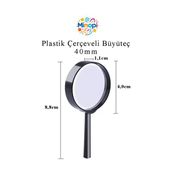 Minopi Plastik Çerçeve Saplı Büyüteç Mercek Deney Malzemesi - 40 Mm