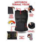 minufco Motosiklet Göğüs ve Bel Rüzgar ve Soğuk Korumalı Bel Korseli Soğuk Geçirmez Termal Motorcu Yelek