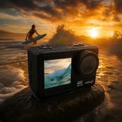 Mioji Action 12X 4K 60FPS 20MP Çift Ekran Wifi 170° Aksiyon Kamerası - Siyah