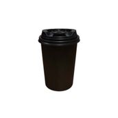 Miopack Karton Kağıt Bardak 14oz 410ml Ekstra Kalın Siyah Kapaklı 50 Adet