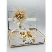 Mirabella Gift Silindir Kutu Kız Isteme Çiçeği 41 Adet Kırmızı Yapay Gül Söz Çiçeği, Nişan Çiçeği, Söz Nişan Çiçeği