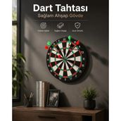 MiraLive Duvara Monte Sağlam Ahşap Gövdeli Dart Tahtası Ev ve Oyun Alanları Için 17 Inç