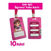 miranino Askı ipli Kız Öğrenci Yaka Kartı 10 Adet