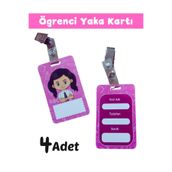 miranino Kız Öğrenci Tanıma Yaka Kartı 4 Adet