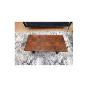 MİRRORSS Ceviz renk Orta sehpa ahşap 120 X 60 cm çay kahve ofis salon sehpası metal ayak