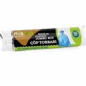 Mispak Jumbo Boy Siyah 10 Adet 80x110 cm Eko Çöp Poşeti