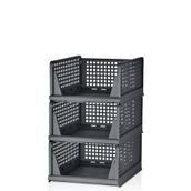 Mithra Life 3 lü Kayar Raf Organizer Gri Dolap İçi Kıyafet Aksesuar Düzenleyici 45x35 cm MIT1263