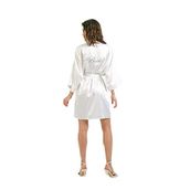 Mk Moda Atelier Kadın Bride Nakışlı Mini Sabahlık BR-302RS/E - L - XL - Ekru