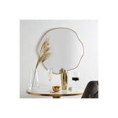 MKS Design 85x85 Gold Çerçeveli Asimetrik Duvar Dekor Aynası / Asimetrik Ayna / Konsol Aynası / Düzensiz Ayna